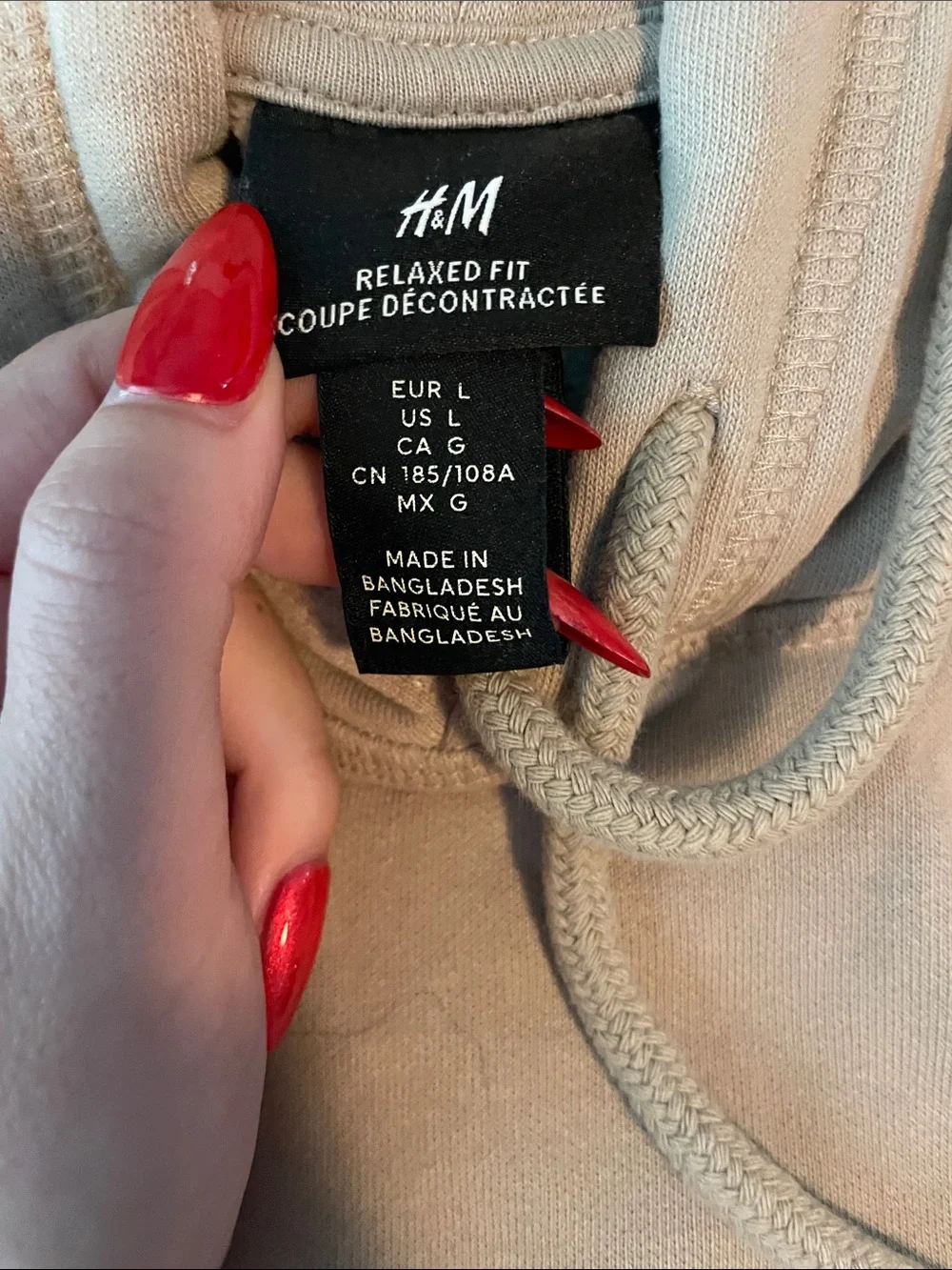 H&M Men’s Crewneck Hoodie in Taupe Beige